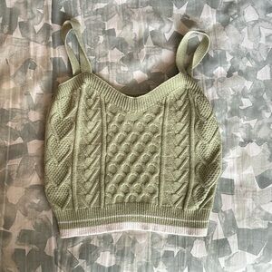 Green Knit Sweater Tank
